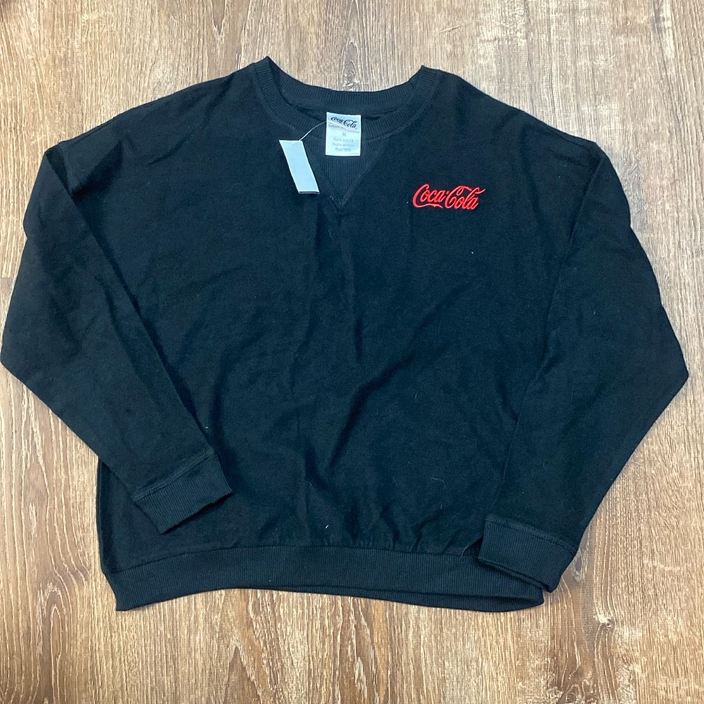 Coca-Cola Black Sweater Red Signia Womens Medium NEW
